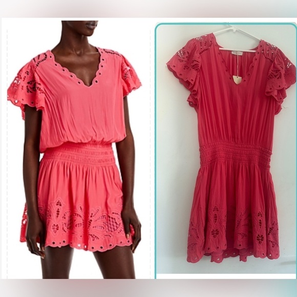 Ramy Brook Dresses & Skirts - Ramy Brook Rochelle Eyelet Mini Dress In Punch Size L